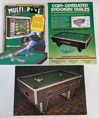 Vintage Snooker & Pool Table Advertising Flyers Original 1980's - Image 1 of 4