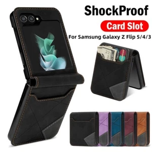 Funda tipo billetera de cuero a prueba de golpes para teléfono Samsung Z Flip5 Flip4 Flip3 - Imagen 1 de 18