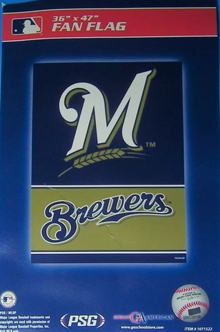 MILWAUKEE BREWERS BASEBALL 3' X 4' FAN FLAG BANNER LICENSED FAST FREE SHIPPING Cover