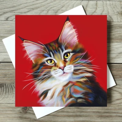 TOMCAT CARDS Beautiful Bengal Cat Greeting Card by Denise Laurent Firecracker Birthday Cards