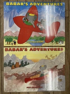 Lot 2 BABAR’S ADVENTURES Calendars 1988 1989/ 2023 Jean de Brunhoff SEALED! - Picture 1 of 2
