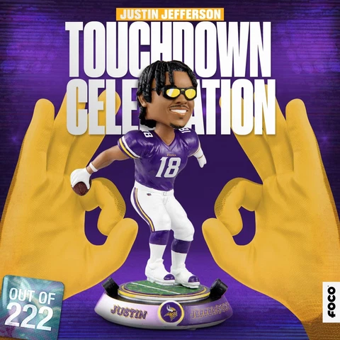 JUSTIN JEFFERSON Minnesota Vikings THE GRIDDY Touchdown Dance Bobblehead NIB! Cover