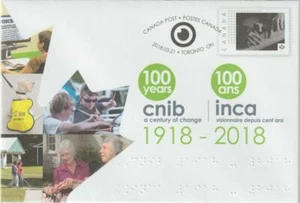 Canada 2018 Special Event Cover #S119 CNIB, 100th Anniversary - Picture 1 of 1