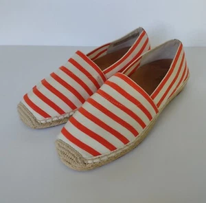 Alpargatas planas sin cordones Vionic Coast Valeri a rayas anaranjadas talla 9 ¡Excelente estado! - Imagen 1 de 6