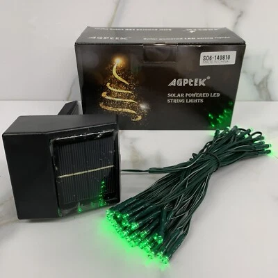 60 LED Green Solar 30’ String Lights Christmas Patio Party Yard Garden Outdoor - Image 1 of 4