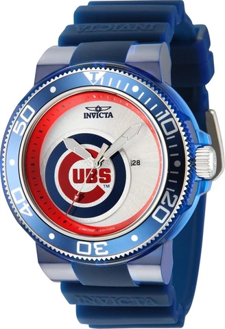 Invicta Men's 52mm MLB Chicago Cubs Anatomic Quartz Red & Blue Tone SS Watch Cover