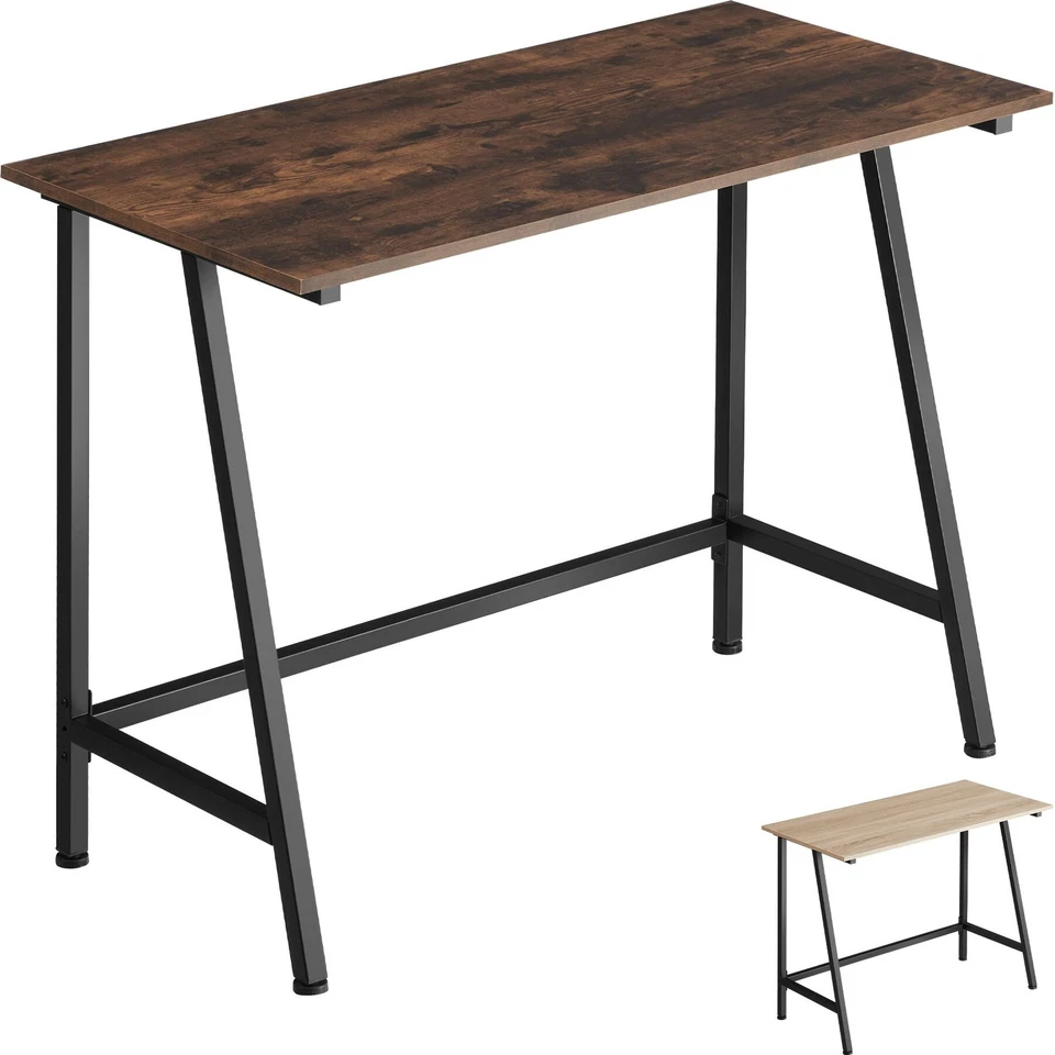 Schreibtisch Bürotisch PC Tisch klein Industrial Design Holz Metall 100 x 50 cm - Bild 1 von 1