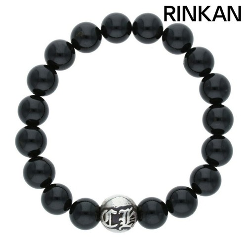 CHROME HEARTS Bracciale CUORI CROMATI 10mm PERLINE BEAD24 tormalina nera uomo usato98830ee3e