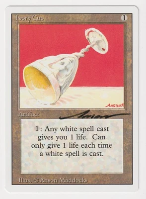 Signed Ivory Cup NM Revised Edition Artist Anson Maddocks 1994 WOTC MTG Magic! - Image 1 of 2