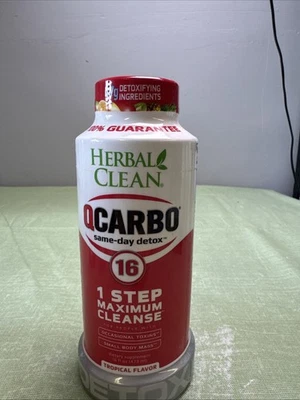 Herbal Clean Q Carbo 1 Step Maximum Cleanse - 16 oz sabor tropical - Ex: 10/26 - Imagem 1 de 4