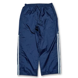 Vintage Adidas Windbreaker Track Pants Men's XL Warm-Up Y2K Blue Navy Lined - Picture 1 of 6