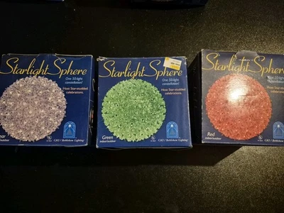 Starlight Sphere Christmas 50-Light 6英寸 室内/室外 红色 绿色 透明 — 第 1/4 张图片