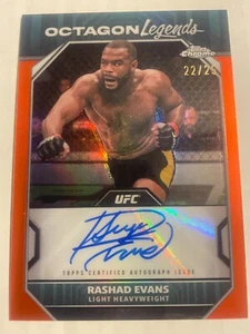 2024 Topps Chrome UFC Rashad Evans Octagon Legends Autographs Orange #22/25 Hot! - Picture 1 of 2