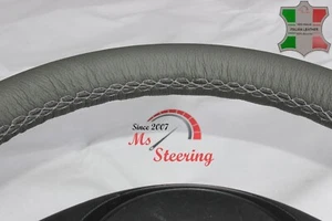 FOR GMC SONOMA 94-04 GREY LEATHER STEERING WHEEL COVER, GREY STIT - Picture 1 of 6