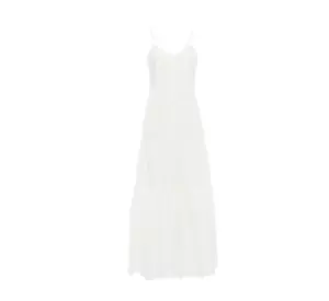 NWT Veronica Beard Alondra Maxi Dress Womens Small Off White Sleeveless Pleated - Picture 1 of 13