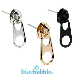 Bluebubble ZIP IT 3er Set einzelne Ohrringe cool Spaß Retro 80er Jahre Punk Rock Jungen Emo - Bild 1 von 1