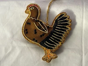 Christmas ornament padded & sequin rooster or turkey OH8808 - Picture 1 of 5