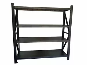 Metal Warehouse Racking Storage Garage Shelving Bench Shelves - Matte Black - Picture 1 of 19