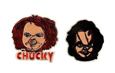 (2) Chucky Doll Creepy Movie Horror Halloween 3in Patch Iron / Sew-On - Image 1 of 4