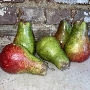 Artificial Fake Faux Pear Fruit, Lot of 5, Realistic Finish High Quality - Picture 1 of 6