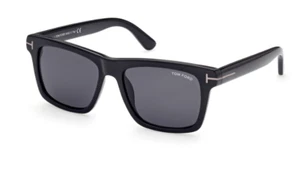 Gafas de sol Tom Ford BUCKLEY 02 FT0906 N 01A negro brillante/cuadrado humo cuadrado para hombre - Imagen 1 de 6