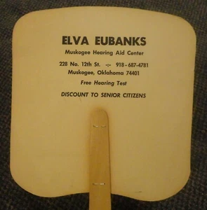 c1970 Muskogee Oklahoma Elva Eubanks Hearing Aid Center fan - Picture 1 of 2