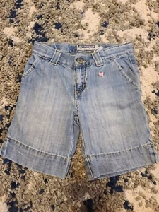 Vintage Old Navy Adjustable Denim Long Shorts Girls Size 7 Reg - Picture 1 of 5