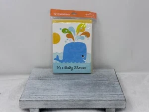 Paquete de 12 invitaciones de fiesta IT'S A BABY SHOWER Ballena 4" por 5" por Hallmark - Imagen 1 de 3