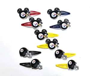 Handmade Hair Bows - Sports - NFL Football - Pittsburg Steelers - Hair Clips - Picture 1 of 6