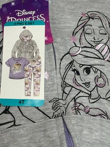 Disney Princess 3 piece Set Hoodie, Tee Shirt & Leggings (Princess, 7) NWD - Picture 1 of 2