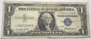 1957 STAR $1 One Dollar Silver Certificate Bill Note Currency - Picture 1 of 2