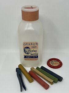 Vintage Gerber Baby Play Bottle Plastic Toy St. Louis MO With Wooden Pegs