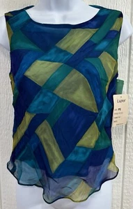 LAPIS shirt women's Size Petite Small PS sleeveless blouse 100% silk NEW (hh53) - Picture 1 of 6