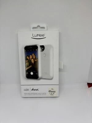 lumee duo iluminación selfie funda compatible con ipone se(2020)8/7 blanco duro Foto 1 de 4
