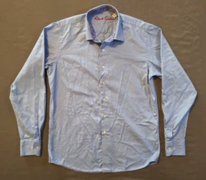Robert Graham Blue Long Sleeve Button Up Down Shirt Youth Boys X-Large Dressy - Picture 1 of 17
