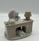 Ceramic “Dog At Work” Figurine Terrier Desk Pastel Glazed