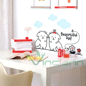 Wall sticker adesivo BEAUTIFUL DAY decorazione adesiva cani parete casa cane DOG - Picture 1 of 2
