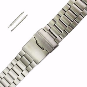 22 - 24mm Stainless Steel Metal Watch Strap Band Men Stainless SS Buckle Quality