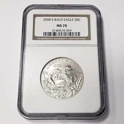 2008 S Bald Eagle Half Dollar 50c NGC MS70 Commemorative Collector Coin AZ4359 - Image 1 of 4