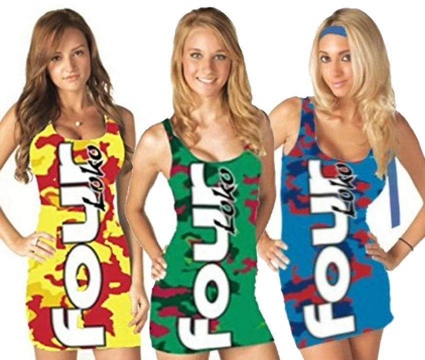 Elige Juniors Bebida Energética Alcohólica Cuatro Loko Disfraz Vestido sin Mangas Foto 1 de 1