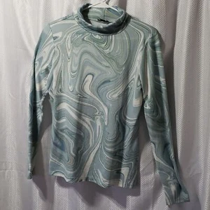 Ann Taylor Factory. Neu ohne Etikett. Rollkragen blau marmoriert. Größe S. - Bild 1 von 8