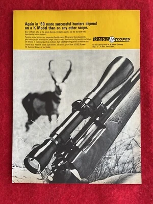 Винтажная рекламная реклама модели Weaver Scopes K 1969 г. - Изображение 1 из 4