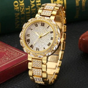 Women Watch with Shiny Diamond Wristwatch Ladies Casual Bracelet Crystal Watches - Picture 1 of 18