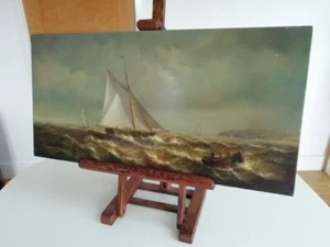 JEAN MICHEL LAURENT 1898-1988 - COASTAL MARINE PAINTING - OIL ON PANEL - SIGNED - Picture 1 of 22
