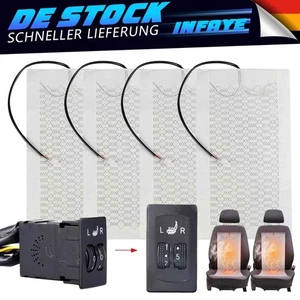 4X Sitzheizung Auto Carbon Universal Heizmatten Nachrüstsatz 5 Stufen KFZ PKW - Bild 1 von 13