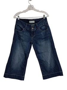 Pantalones de mezclilla Maurices desgastados para mujer junior 5/6 azul oscuro pierna ancha - Imagen 1 de 10