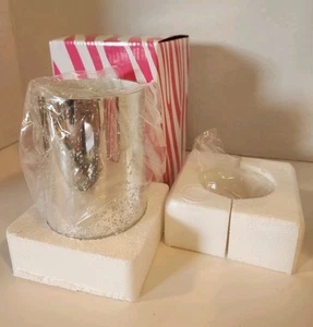 Pink Zebra Simmering Lights Silver Mercury Warming Shade - Picture 1 of 9