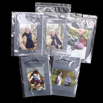 5 MOUNTAIN COLORS KNITTING PATTERN LOT:   SCARF, HAT GLOVES  LF - Image 1 of 3