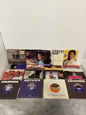 Lot Of 21 80’s Pop R&B Hip-Hop 45 Rpm Vinyls w/ Picture Sleeve See Description - Image 1 of 4