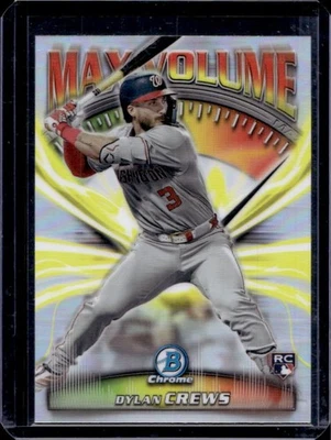 2025 Bowman Chrome Dylan Crews Max Volume RC Rookie #MV-9 Nationals - Image 1 of 2